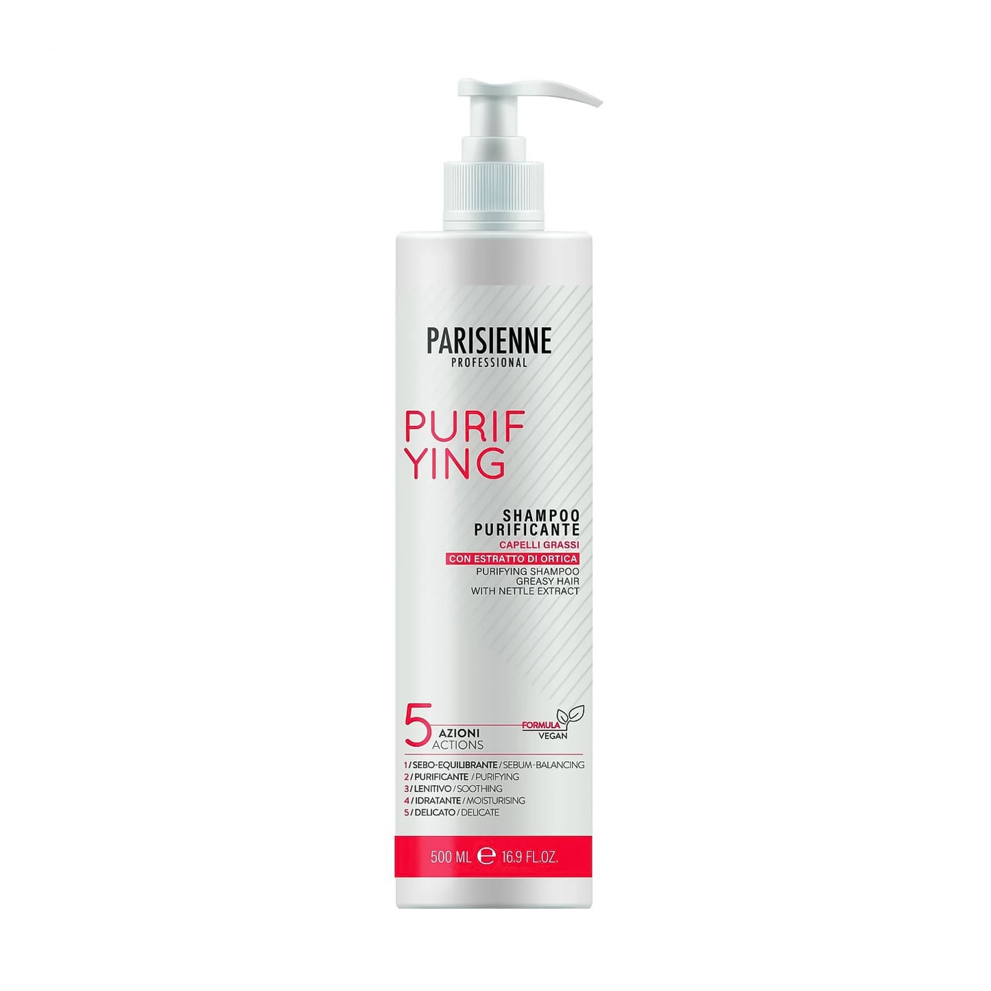Очищувальний шампунь для волосся Parisienne Professional Purifying Shampoo With Nettle Extract, 500 мл